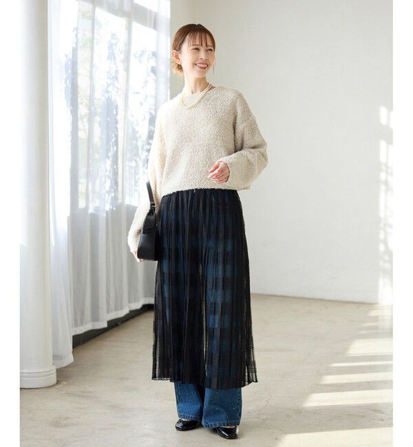 Rope&rsquo;Picnic「スパンコール混リボンヤーンニットプルオーバー」|ニット・セーター|