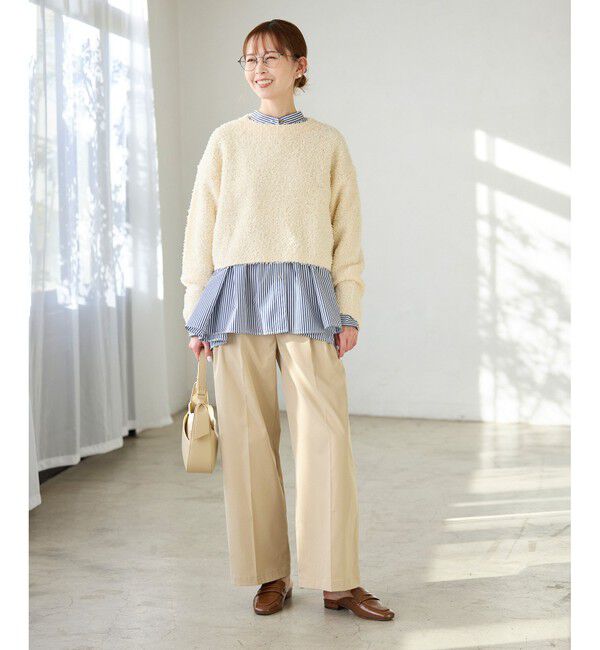 Rope&rsquo;Picnic「スパンコール混リボンヤーンニットプルオーバー」|ニット・セーター|