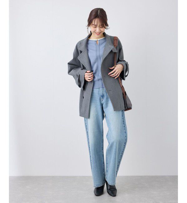 Rope&rsquo;Picnic「ゴールドパーツ配色ニットプルオーバー/帯電防止・アンチピリング・洗濯機OK」|ニット・セーター|