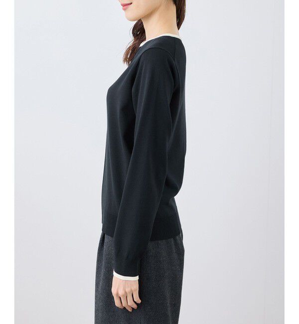 Rope&rsquo;Picnic「ゴールドパーツ配色ニットプルオーバー/帯電防止・アンチピリング・洗濯機OK」|ニット・セーター|