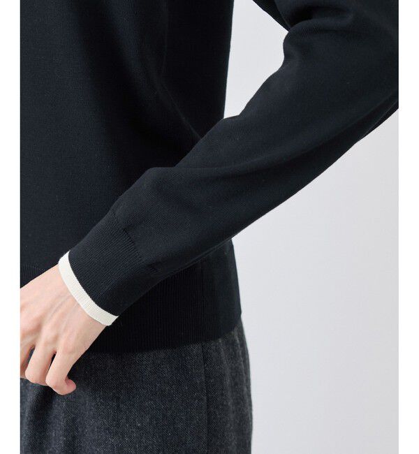 Rope&rsquo;Picnic「ゴールドパーツ配色ニットプルオーバー/帯電防止・アンチピリング・洗濯機OK」|ニット・セーター|