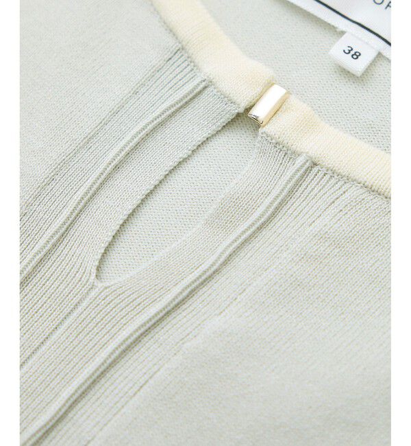 Rope&rsquo;Picnic「ゴールドパーツ配色ニットプルオーバー/帯電防止・アンチピリング・洗濯機OK」|ニット・セーター|