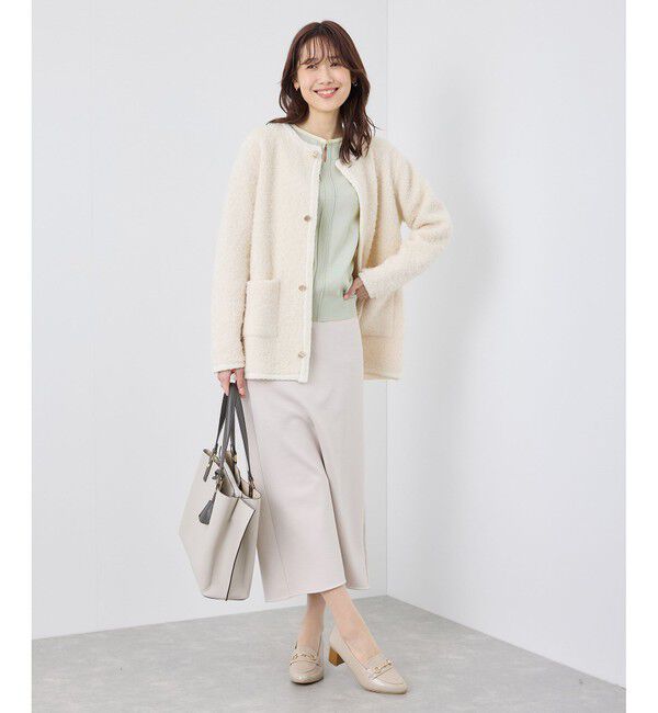 Rope&rsquo;Picnic「ゴールドパーツ配色ニットプルオーバー/帯電防止・アンチピリング・洗濯機OK」|ニット・セーター|