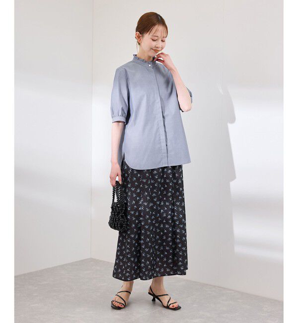 Rope&rsquo;Picnic「【花粉ガード・防シワ】ハーフスリーブフリルシャツ」|シャツ・ブラウス|