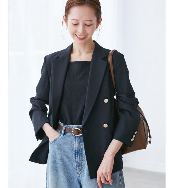 Rope&rsquo;Picnic「【抗菌防臭・接触冷感・UVカット】カナパ金ボタンジャケット/通勤・セットアップ対応」|テーラードジャケット|