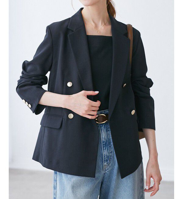 Rope&rsquo;Picnic「【抗菌防臭・接触冷感・UVカット】カナパ金ボタンジャケット/通勤・セットアップ対応」|テーラードジャケット|