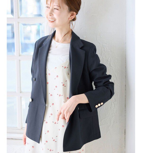 Rope&rsquo;Picnic「【抗菌防臭・接触冷感・UVカット】カナパ金ボタンジャケット/通勤・セットアップ対応」|テーラードジャケット|