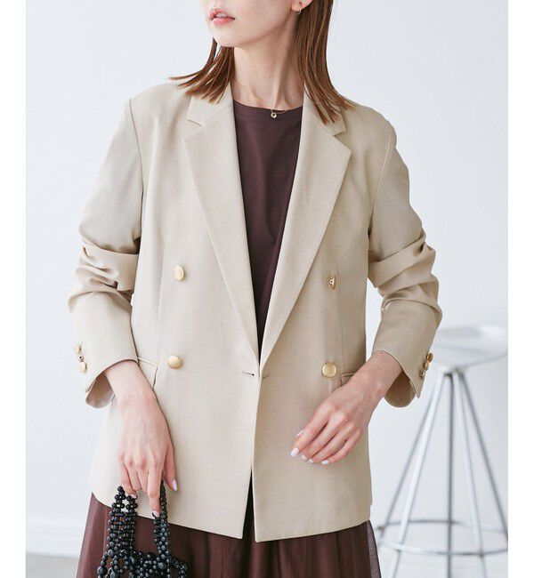 Rope&rsquo;Picnic「【抗菌防臭・接触冷感・UVカット】カナパ金ボタンジャケット/通勤・セットアップ対応」|テーラードジャケット|