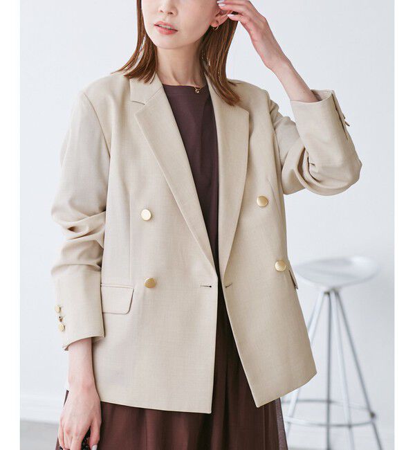 Rope&rsquo;Picnic「【抗菌防臭・接触冷感・UVカット】カナパ金ボタンジャケット/通勤・セットアップ対応」|テーラードジャケット|