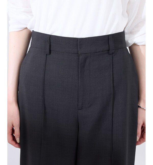 Rope&rsquo;Picnic「【UVカット・速乾】【リネンライク・シリーズ】ピンタックワイドスラックスパンツ/セットアップ対応」|チノ|