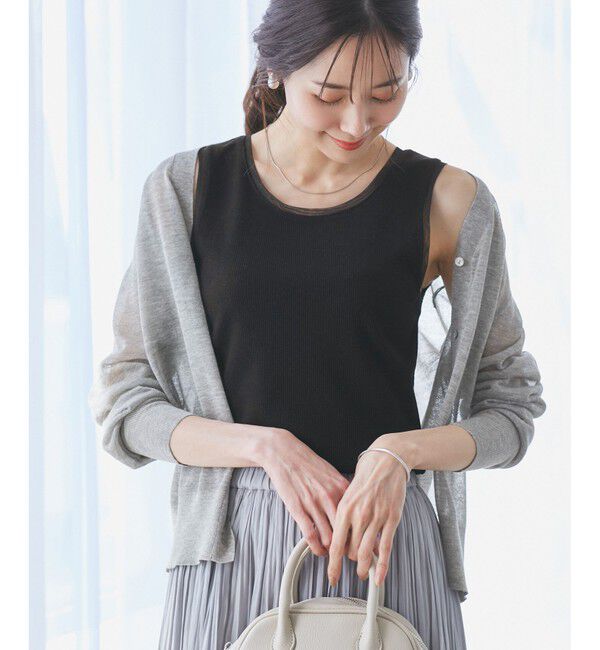 Rope&rsquo;Picnic「シアードッキングラメテレコタンクトップ」|タンクトップ|