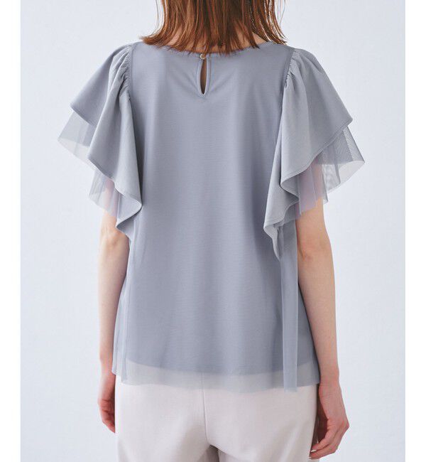Rope&rsquo;Picnic「【UVカット・接触冷感】Cutee チュールフリルトップス」|Tシャツ・カットソー|