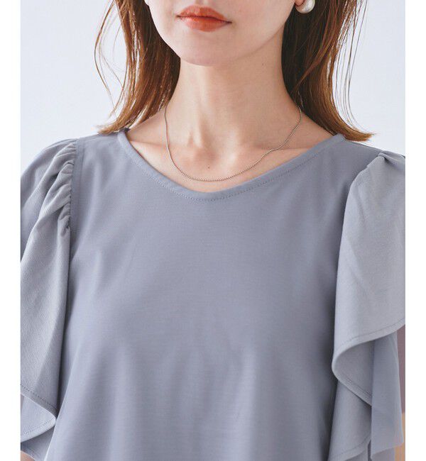 Rope&rsquo;Picnic「【UVカット・接触冷感】Cutee チュールフリルトップス」|Tシャツ・カットソー|