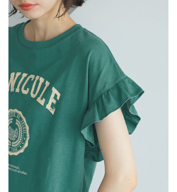 Rope&rsquo;Picnic「袖フリルカレッジロゴTシャツ」|Tシャツ・カットソー|