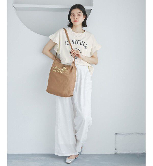 Rope&rsquo;Picnic「袖フリルカレッジロゴTシャツ」|Tシャツ・カットソー|