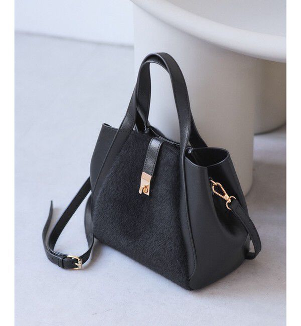 ROPE PICNIC PASSAGE「me fit BAG ホースヘア調コンビスクエアフォルムバッグ/2WAY」|トートバッグ|