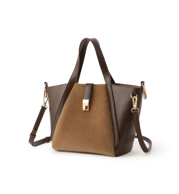 ROPE PICNIC PASSAGE「me fit BAG ホースヘア調コンビスクエアフォルムバッグ/2WAY」|トートバッグ|