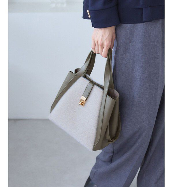 ROPE PICNIC PASSAGE「me fit BAG ホースヘア調コンビスクエアフォルムバッグ/2WAY」|トートバッグ|