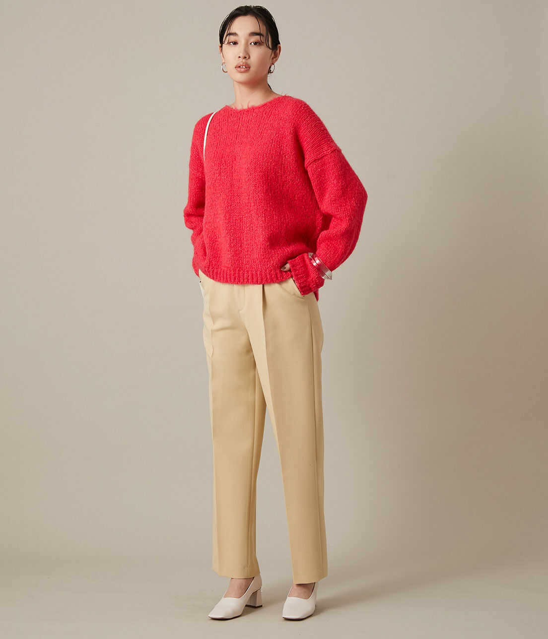 ADAM ET ROPE'「＜洗える＞センタープレスカラーパンツ」|スラックス|