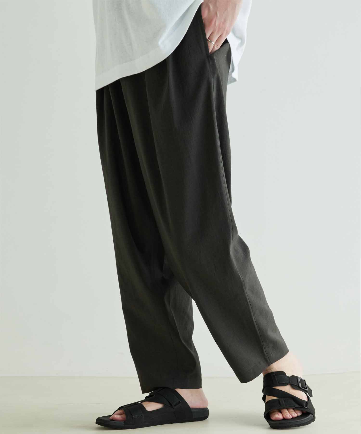 ADAM ET ROPE'「接触冷感 ワイド テーパード アンクルパンツ/イージーケア/吸水速乾」|その他|