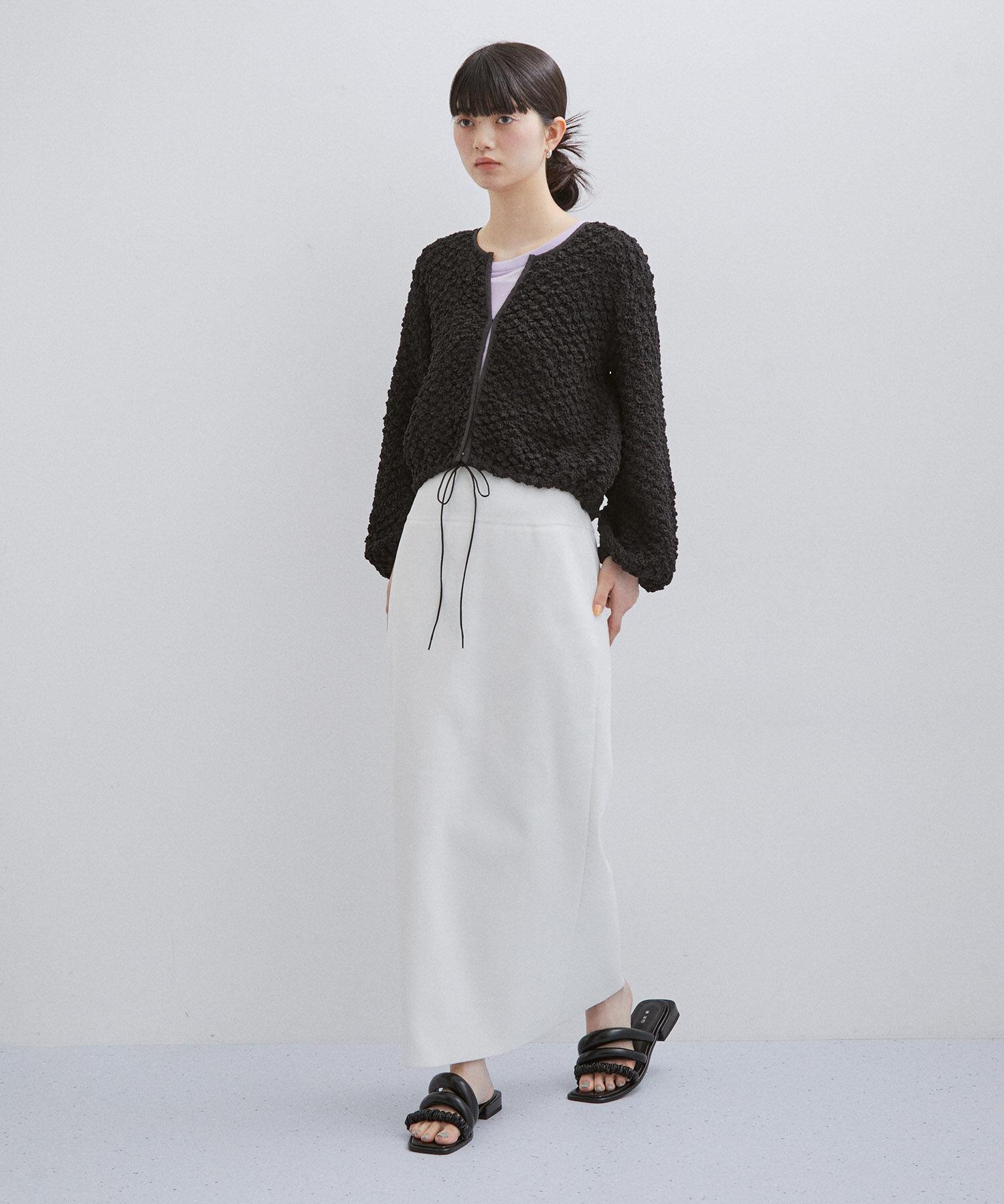 ADAM ET ROPE'「シャーリングホックカーディガン」|カーディガン|