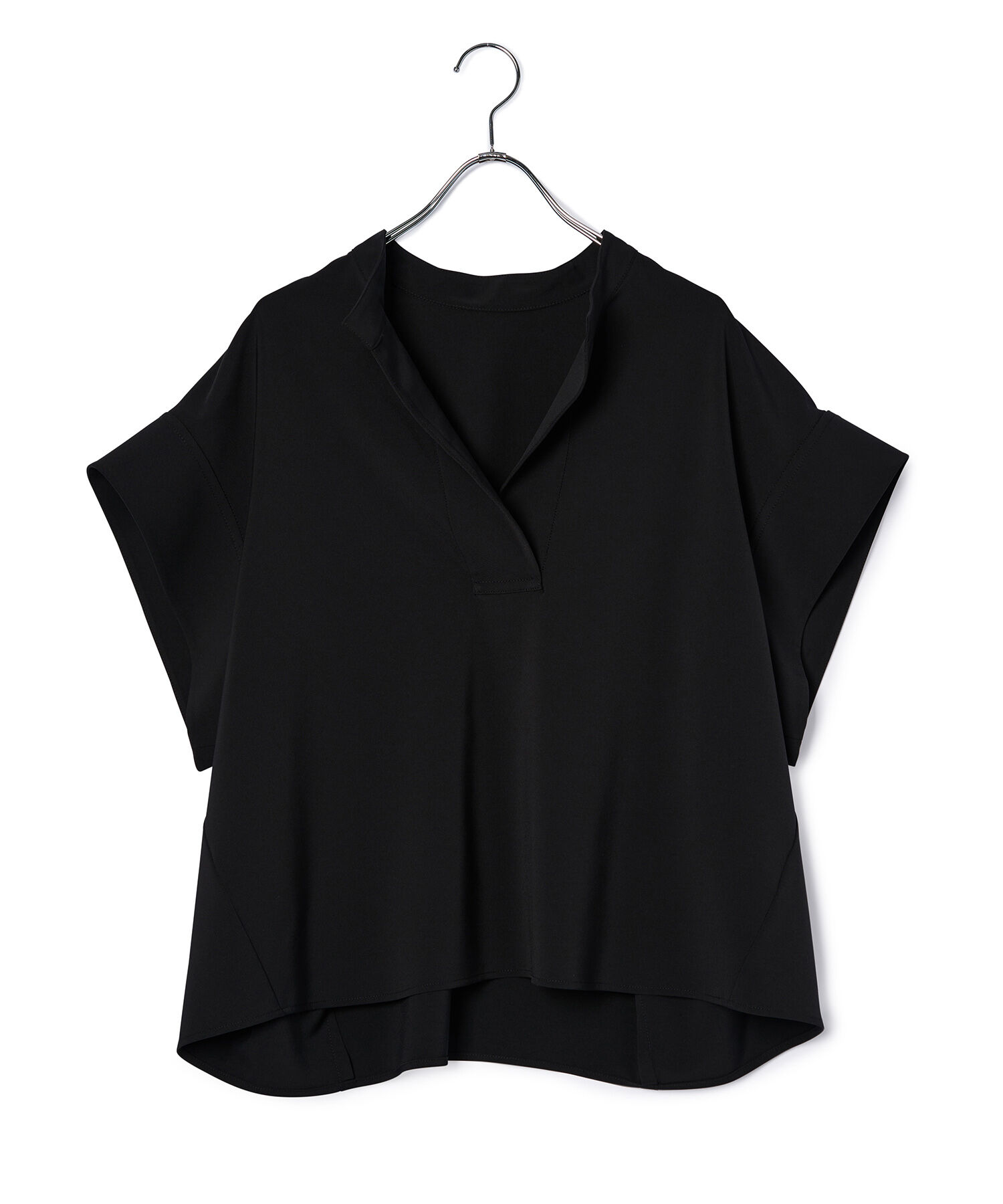 ADAM ET ROPE'「【サステナブル・セットアップ対応】フォルムバンドカラーシャツ」|シャツ・ブラウス|