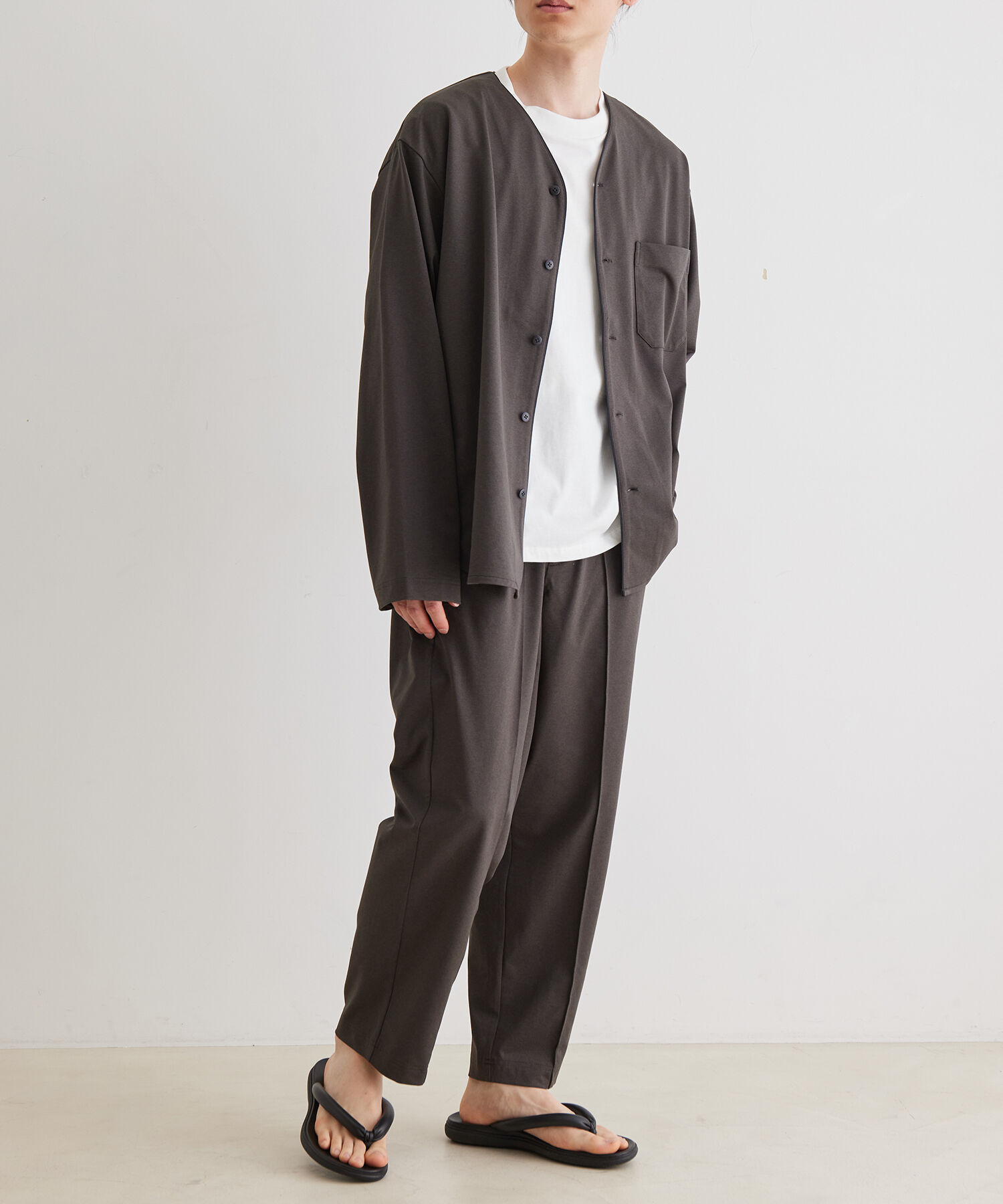 ADAM ET ROPE'「ワイドテーパード ジャージー スラックス / 速乾 / 冷感 / イージーケア / ユニセックス」|スラックス|