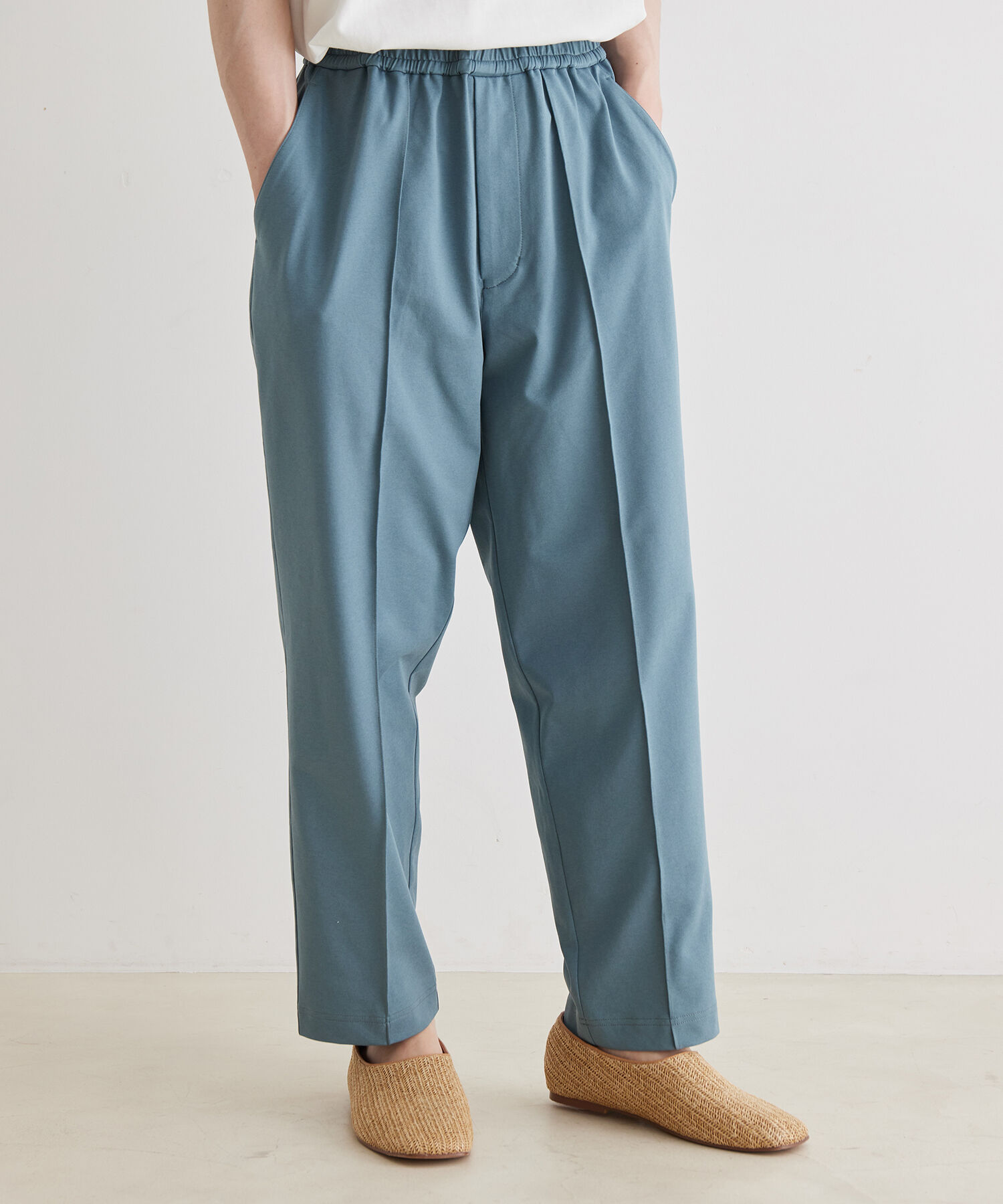 ADAM ET ROPE'「ワイドテーパード ジャージー スラックス / 速乾 / 冷感 / イージーケア / ユニセックス」|スラックス|