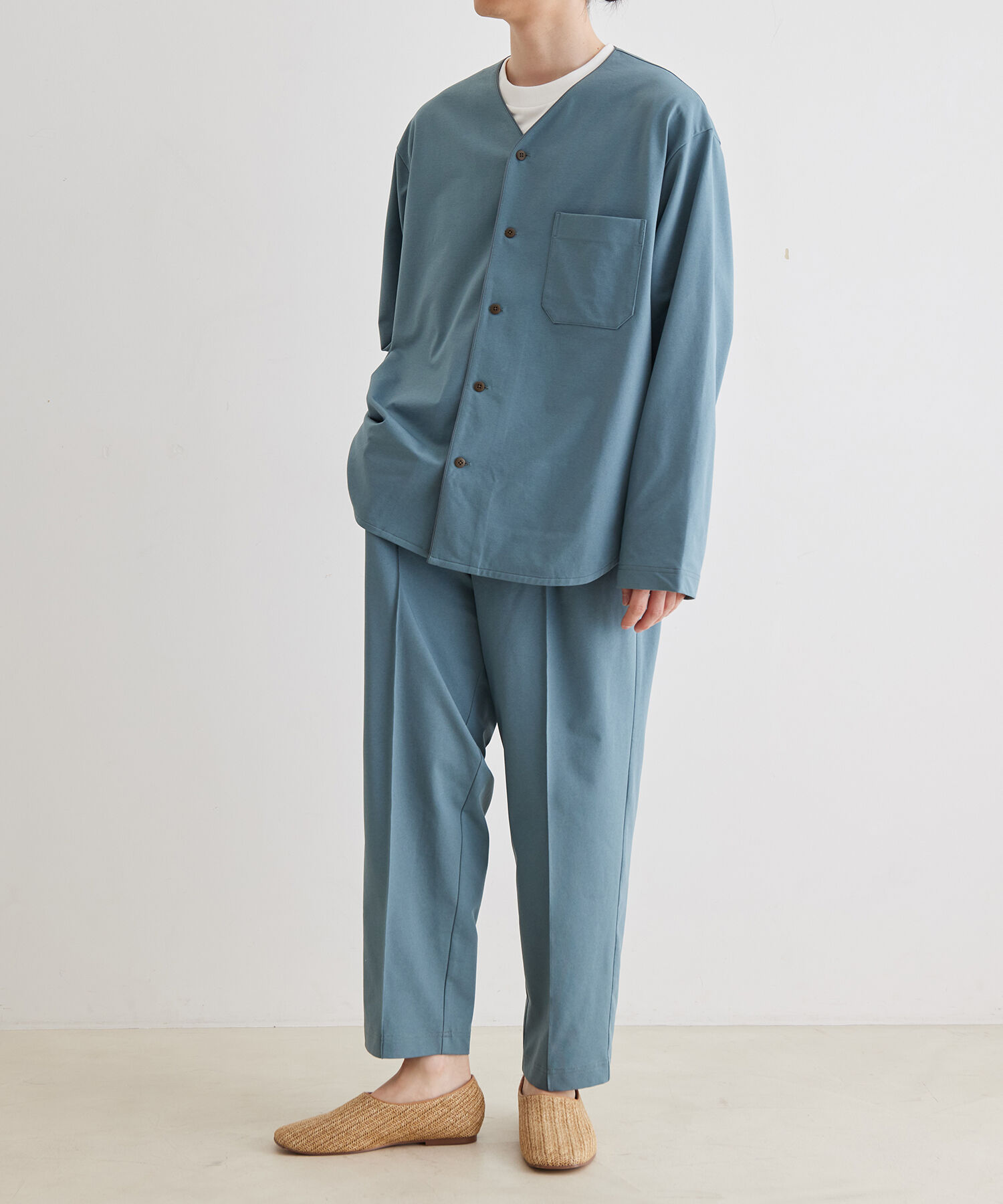 ADAM ET ROPE'「ワイドテーパード ジャージー スラックス / 速乾 / 冷感 / イージーケア / ユニセックス」|スラックス|