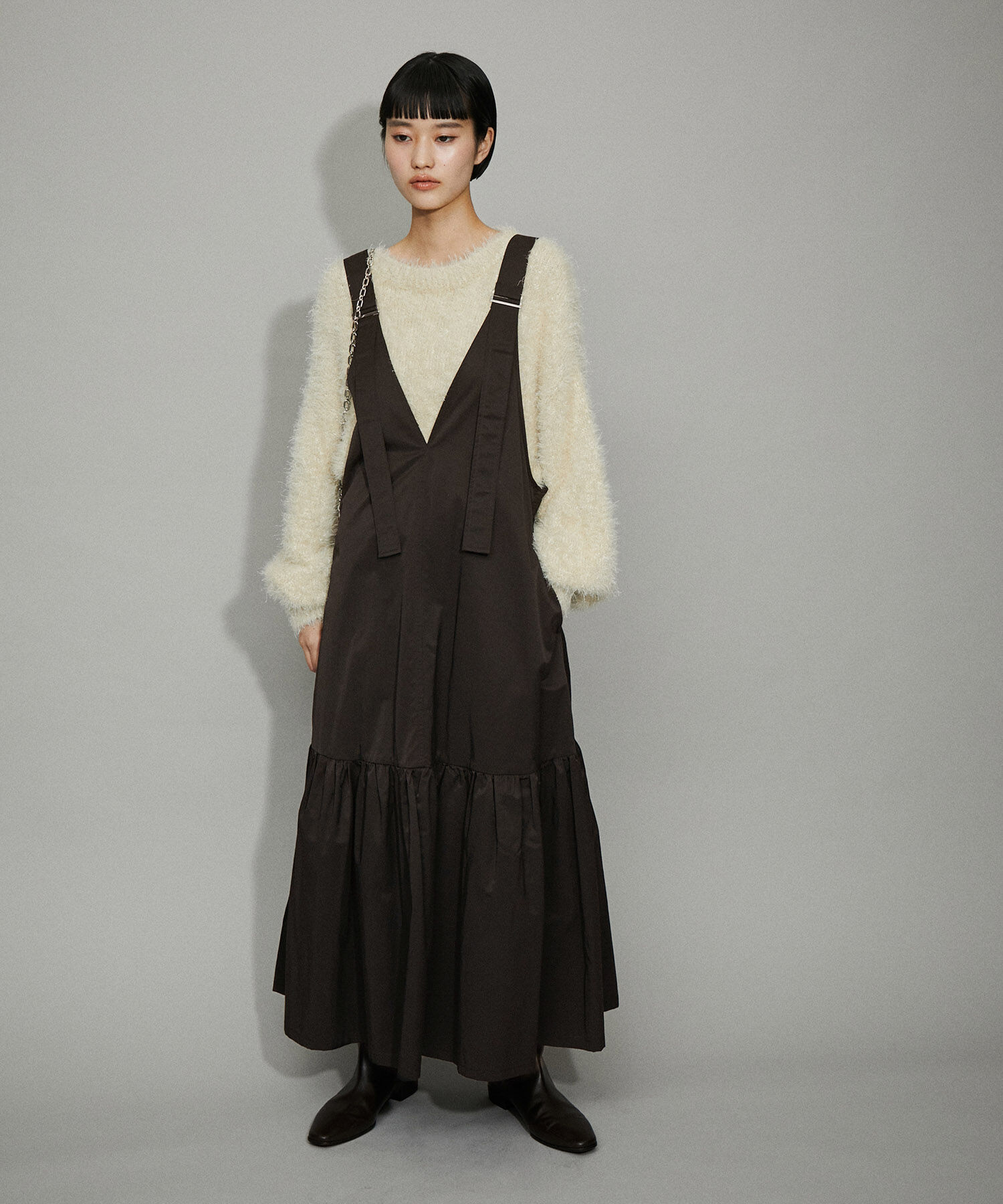 ADAM ET ROPE'「【WEB限定】オーバーオールジャンパースカート」|ジャンパースカート|