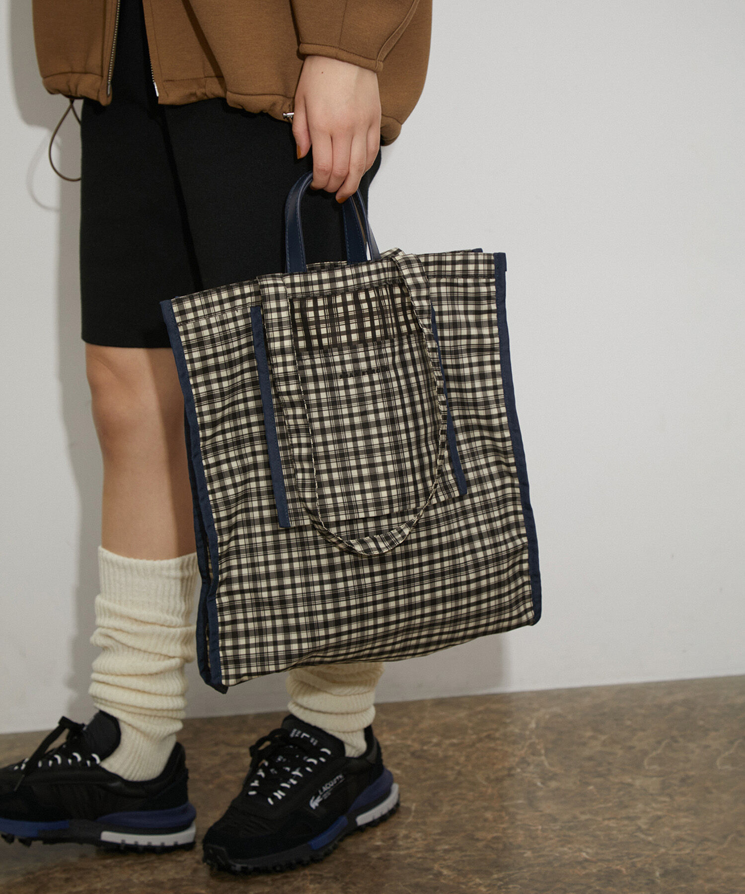 ADAM ET ROPE'「【サステナブル】2WAYチェックトートバッグ(撥水)」|トートバッグ|