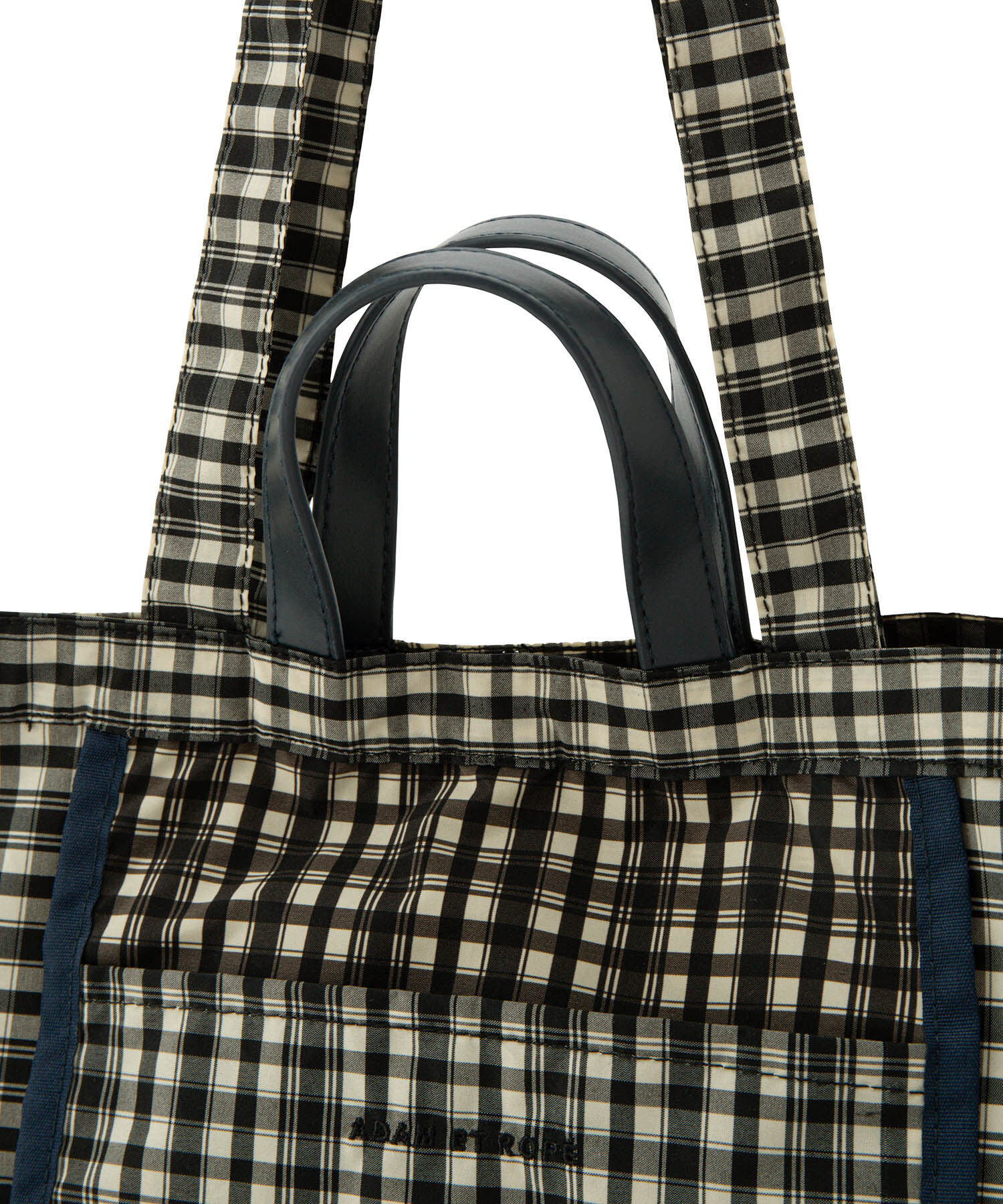 ADAM ET ROPE'「【サステナブル】2WAYチェックトートバッグ(撥水)」|トートバッグ|