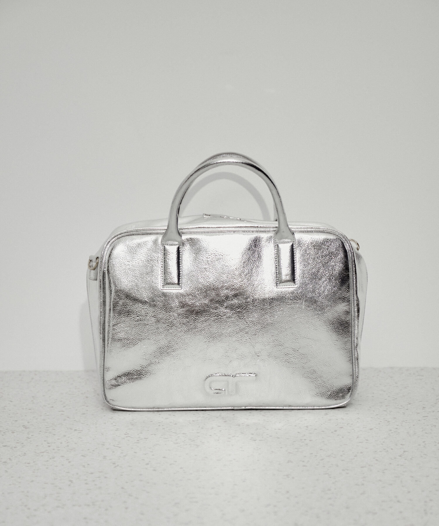 ADAM ET ROPE'「【サステナブル・一部WEB限定カラー】ロゴボストンビッグバッグ」|ボストンバッグ|シルバー(93)