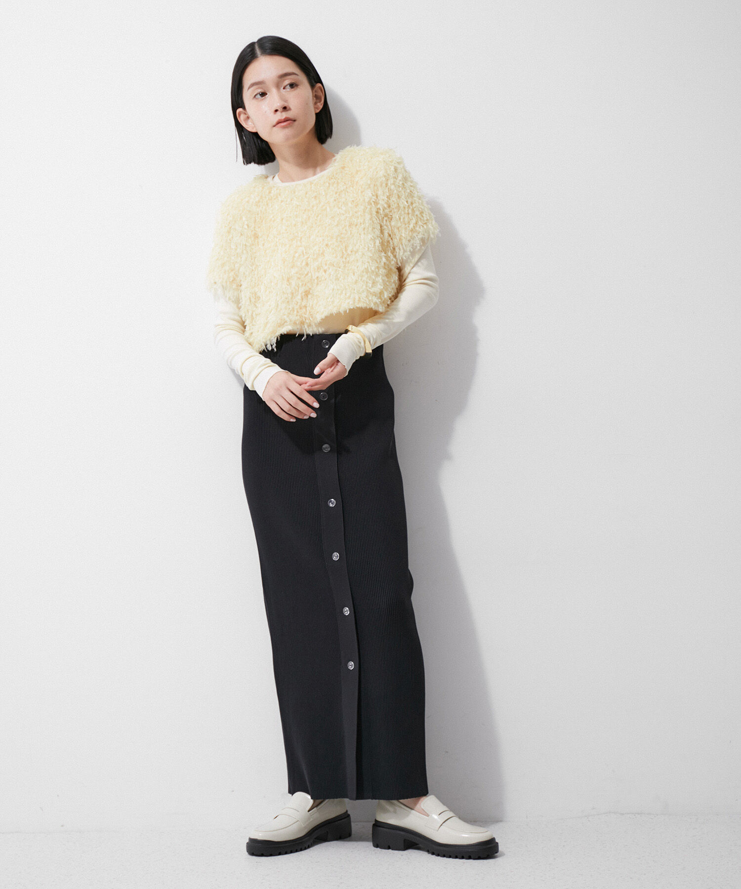 ADAM ET ROPE'「2WAYリブニットスカート」|スカート|