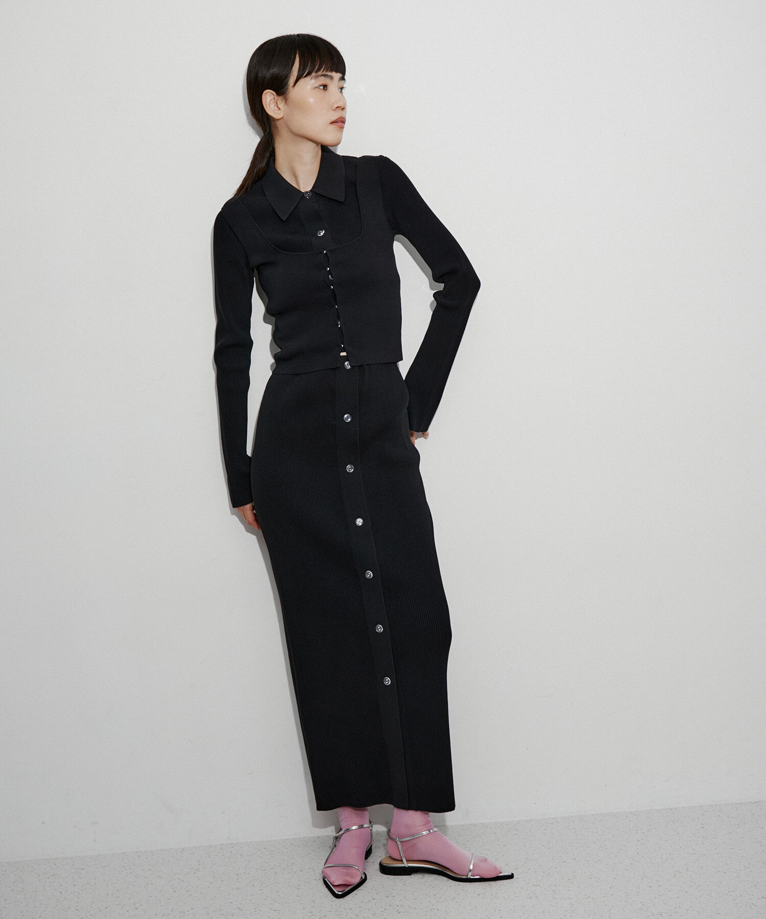 ADAM ET ROPE'「2WAYリブニットスカート」|スカート|