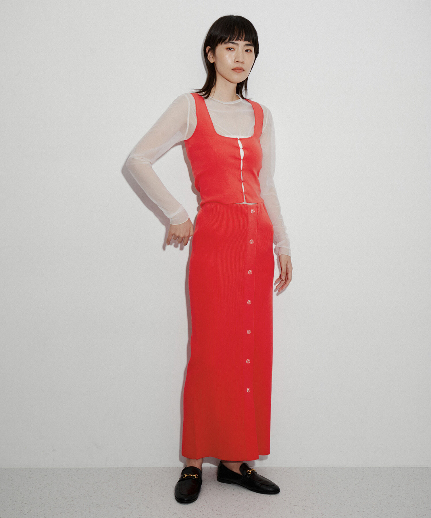 ADAM ET ROPE'「2WAYリブニットスカート」|スカート|