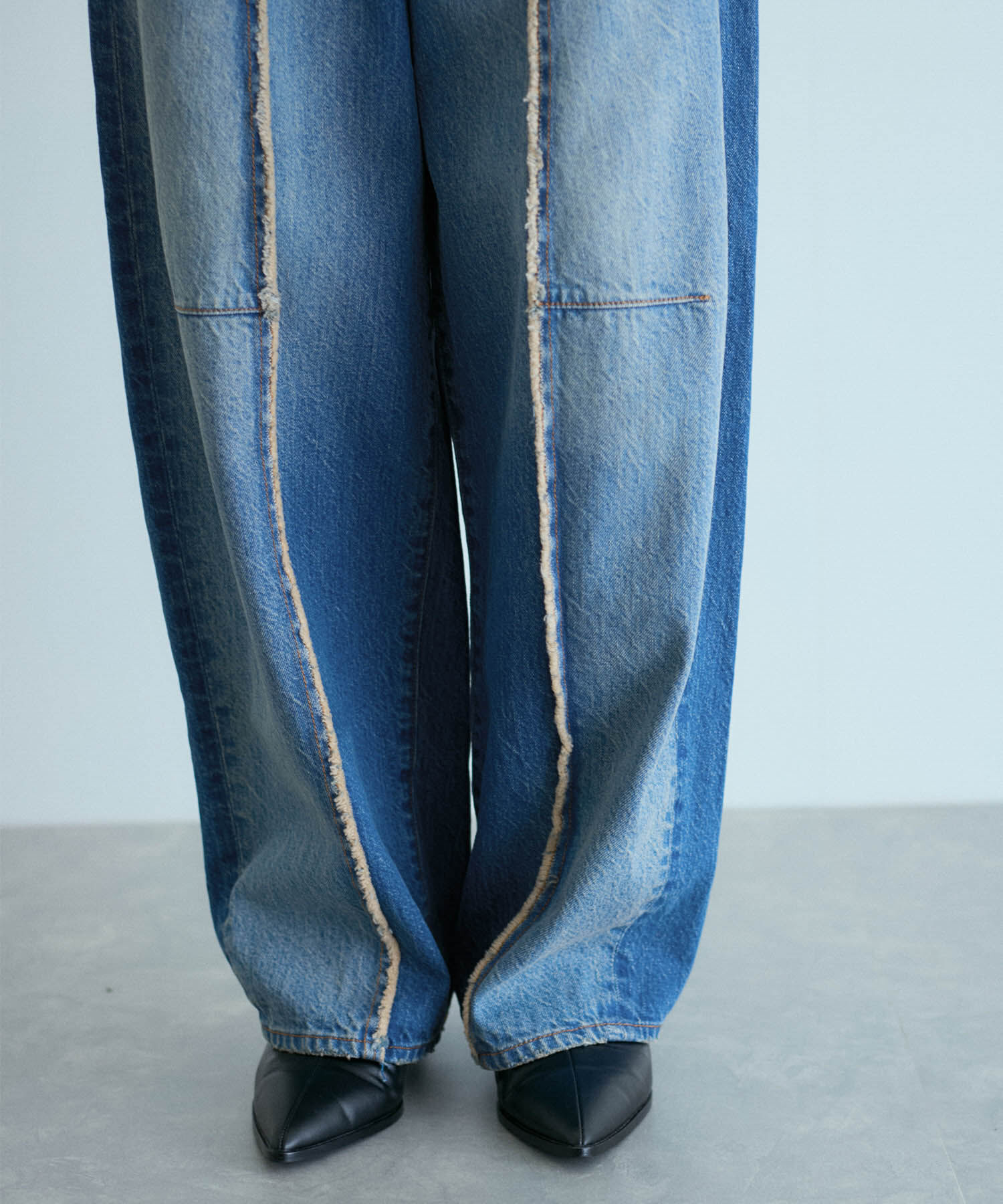 ADAM ET ROPE'「センターフリンジデニム」|デニム|