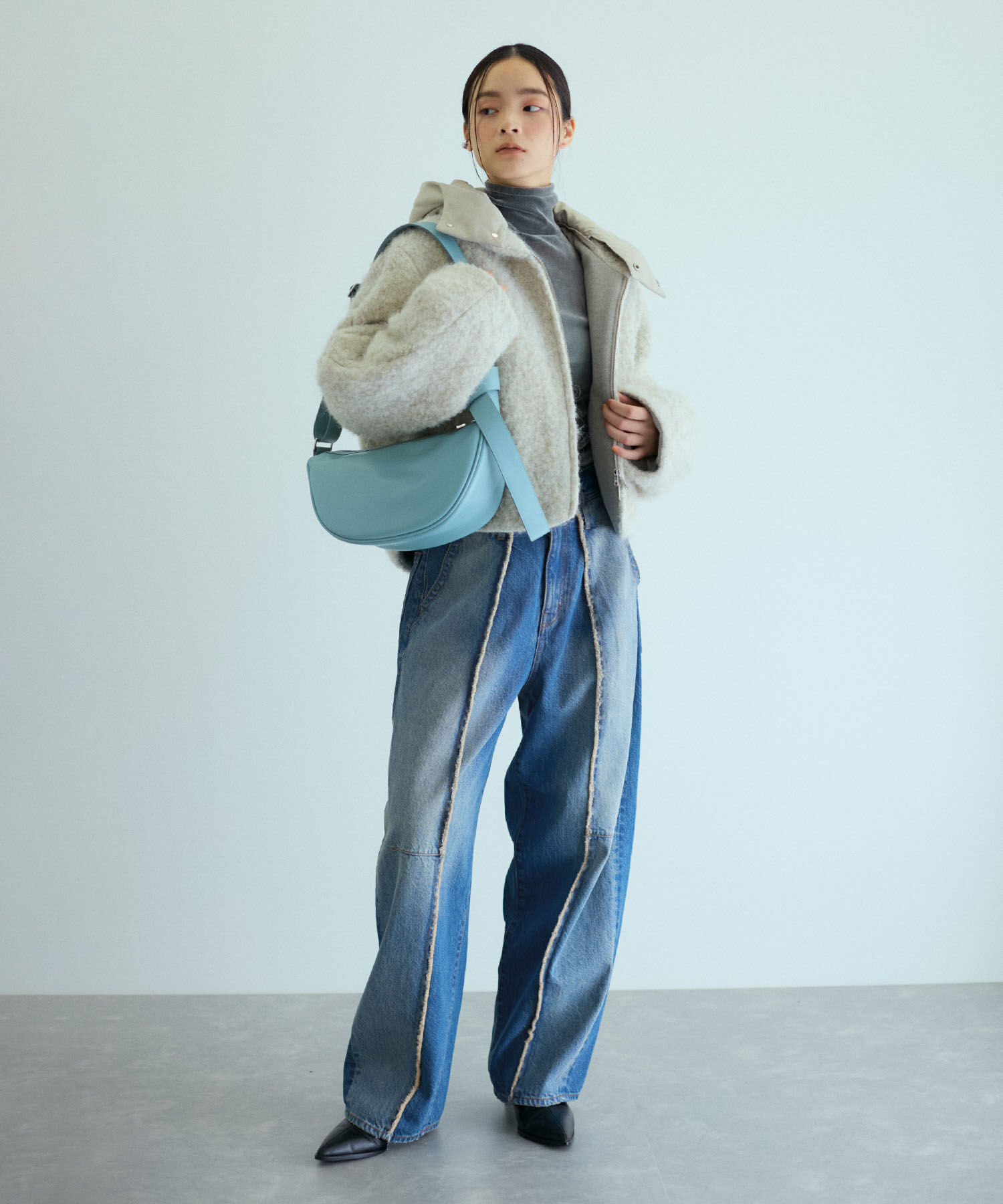 ADAM ET ROPE'「センターフリンジデニム」|デニム|