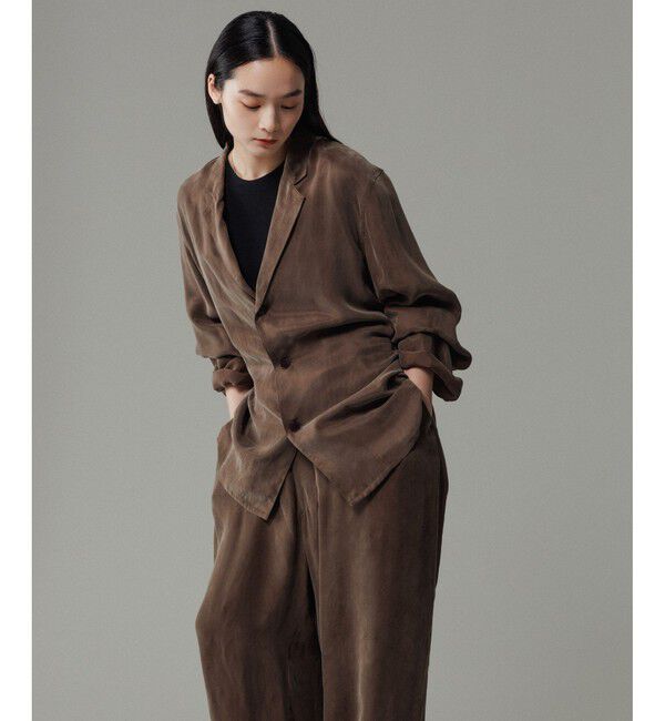 ADAM ET ROPE'「キュプラビスコース シャツジャケット / セットアップ対応」|シャツ・ブラウス|