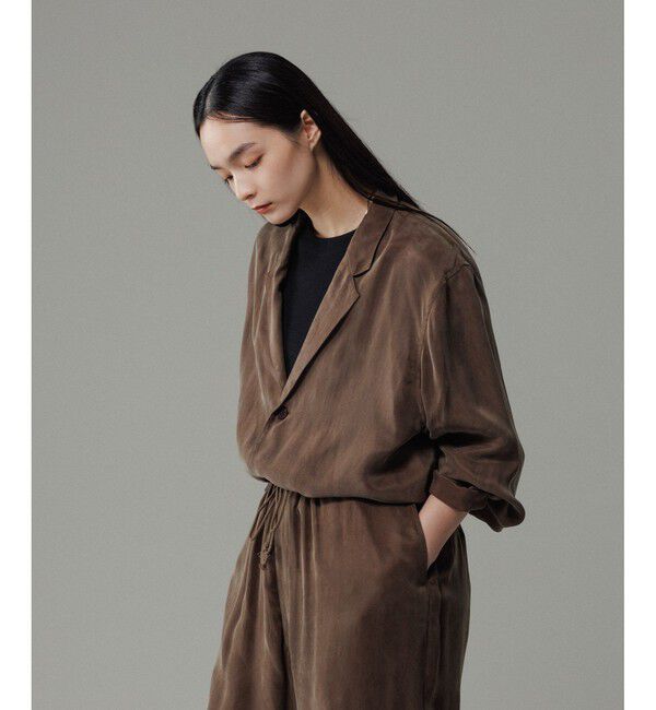 ADAM ET ROPE'「キュプラビスコース シャツジャケット / セットアップ対応」|シャツ・ブラウス|