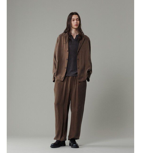 ADAM ET ROPE'「キュプラビスコース シャツジャケット / セットアップ対応」|シャツ・ブラウス|カーキ