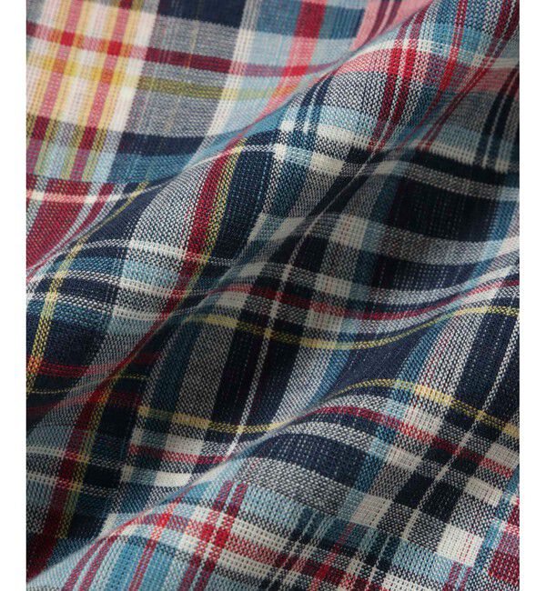 ADAM ET ROPE'「パッチワーク マドラスチェック ワイド イージーショーツ / セットアップ対応」|チノ|