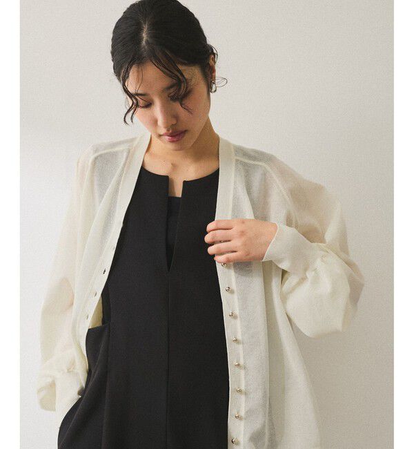 ADAM ET ROPE'「【WEB限定】・【サステナブル】メニーボタンシアーニットカーディガン」|カーディガン|オフサブ