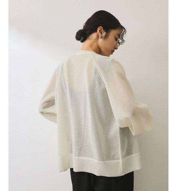 ADAM ET ROPE'「【WEB限定】・【サステナブル】メニーボタンシアーニットカーディガン」|カーディガン|