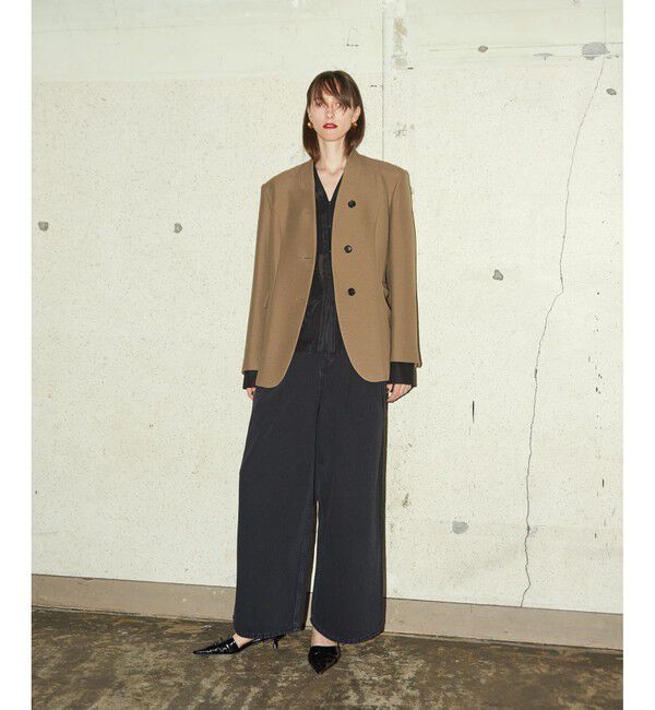 ADAM ET ROPE'「【EMOELLE】・【サステナブル】ドレスデニムパンツ」|デニム|