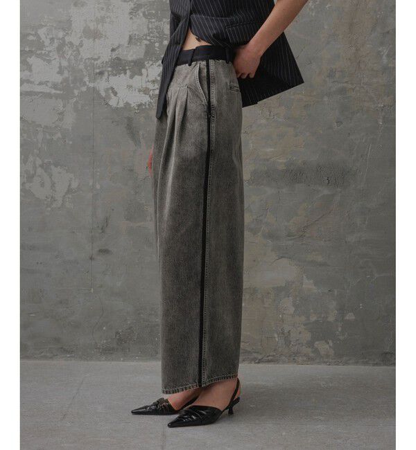 ADAM ET ROPE'「【EMOELLE】・【サステナブル】ドレスデニムパンツ」|デニム|