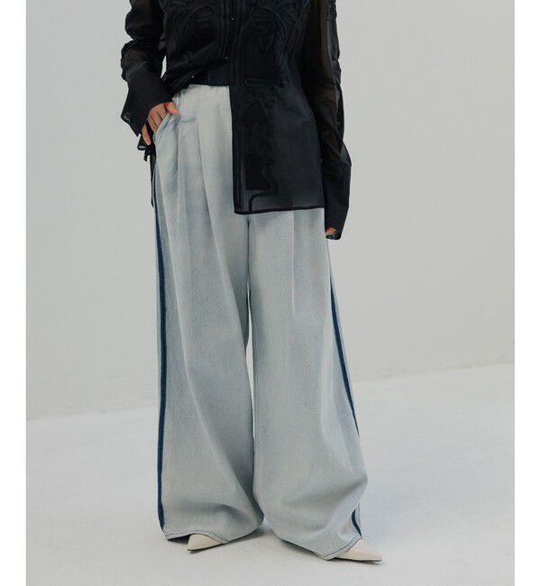 ADAM ET ROPE'「【EMOELLE】・【サステナブル】ドレスデニムパンツ」|デニム|