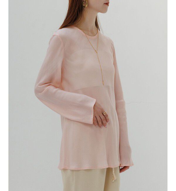 ADAM ET ROPE'「【EMOELLE】ウォッシャブルキュプラブラウス」|シャツ・ブラウス|