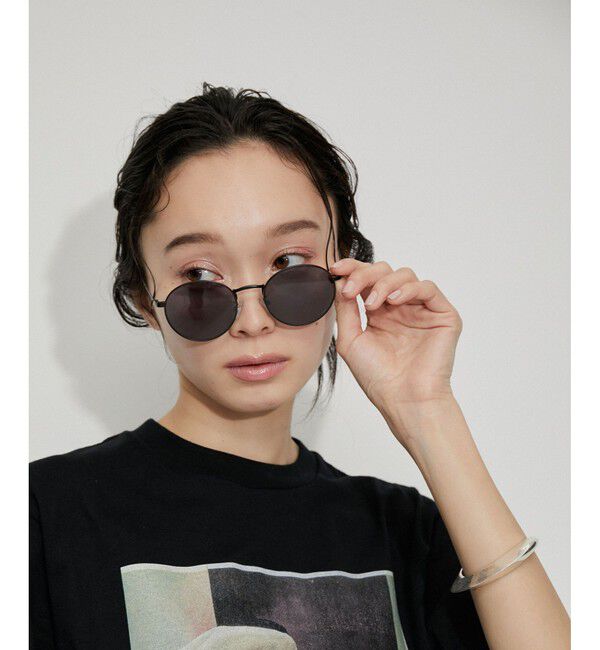 ADAM ET ROPE'「【WEB限定】・【定番人気】メタルフレームサングラス」|サングラス|ブラック(01)