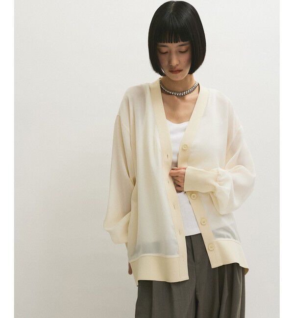 ADAM ET ROPE'「【接触冷感】ハイツイストボイルカーディガン」|カーディガン|